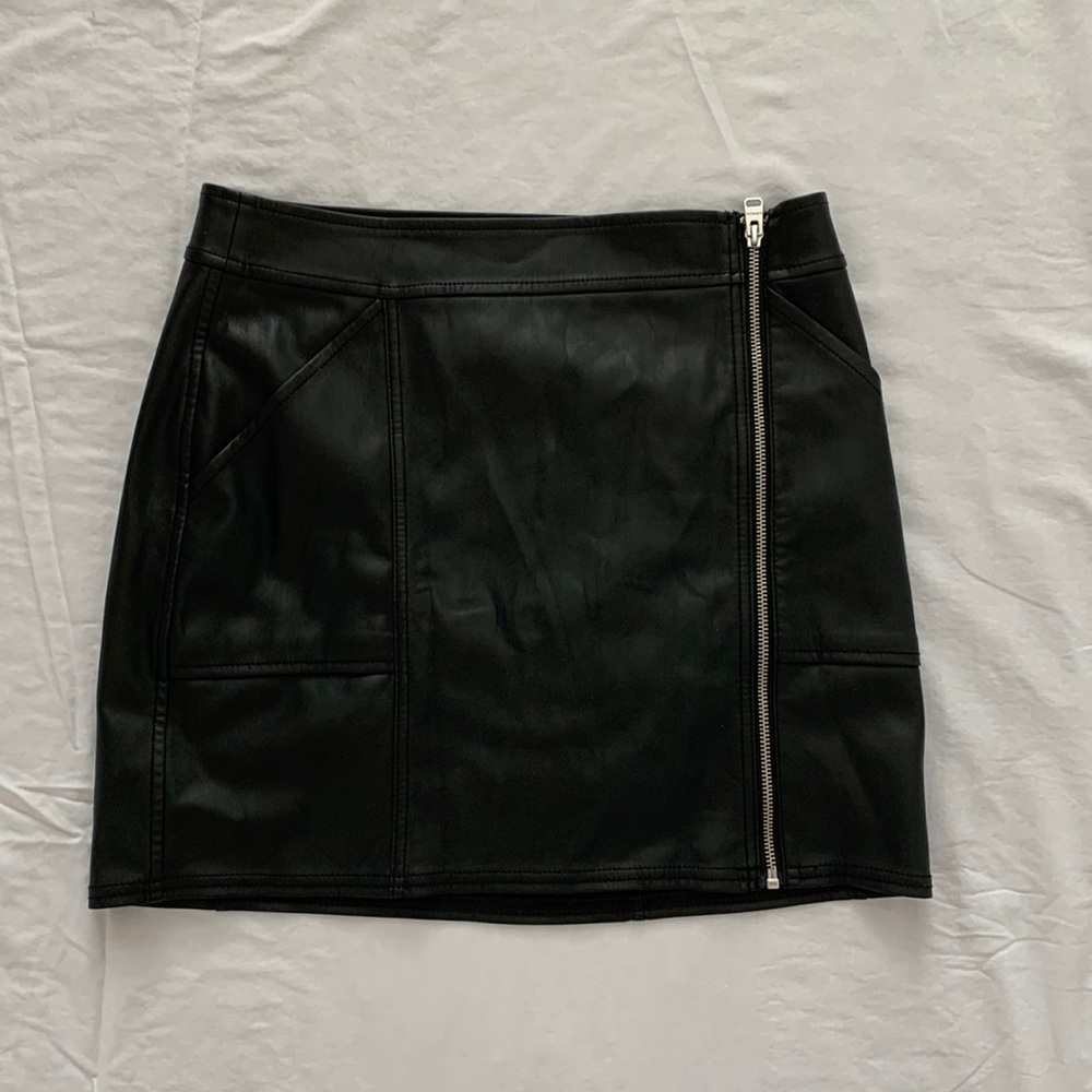 Express faux black leather skirt, size 6